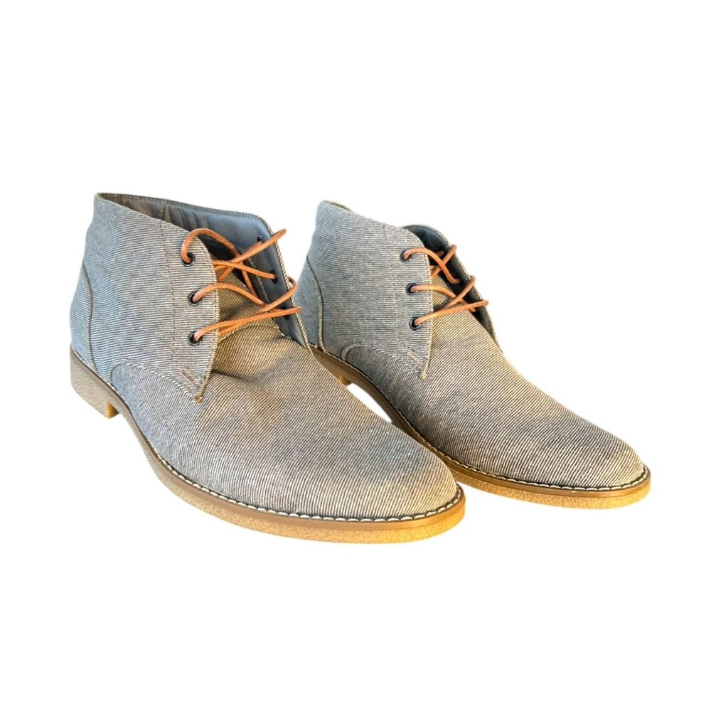 Perry Ellis Portfolio Timothy Mens Gray Lace-Up Chukka Boots Size 11 Fabric Uppe